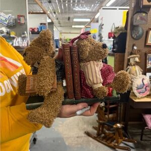 Teddy Bear Bookends with Books